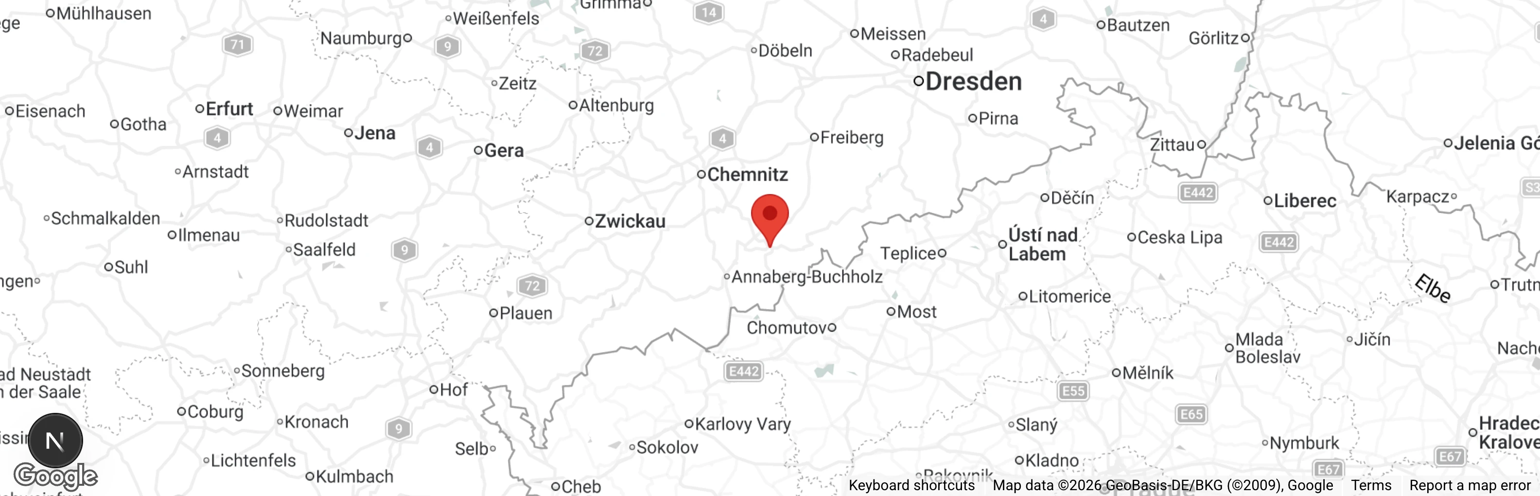 Map showing location of Tierschutzstation Marienberg