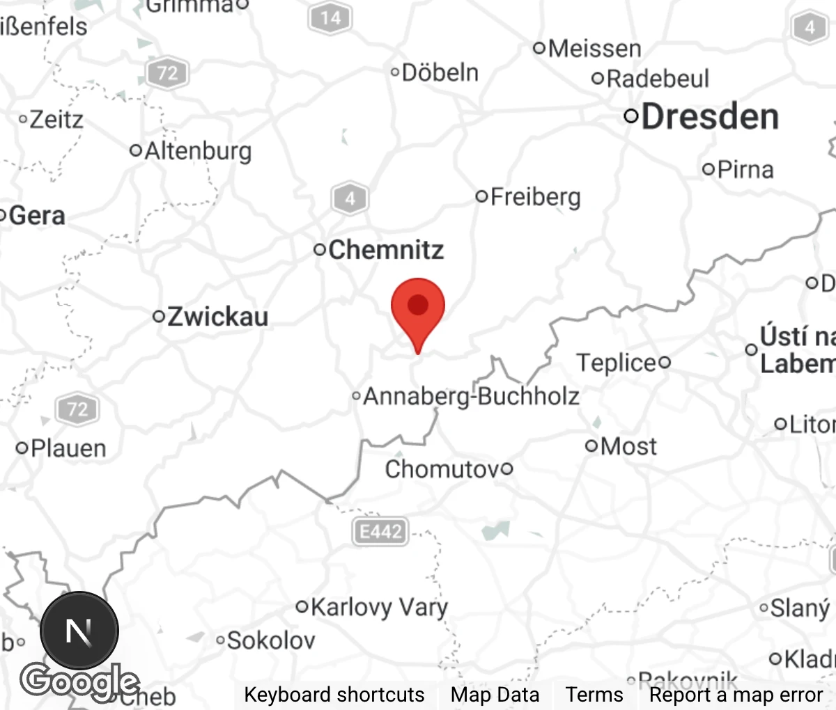 Map showing location of Tierschutzstation Marienberg