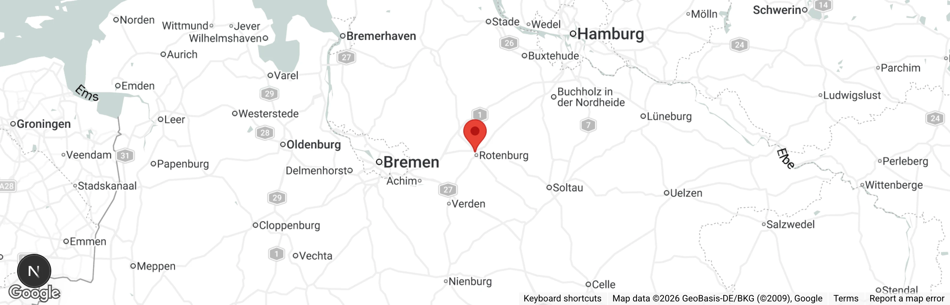 Map showing location of Igelpflege Rotenburg/Wümme e.V.