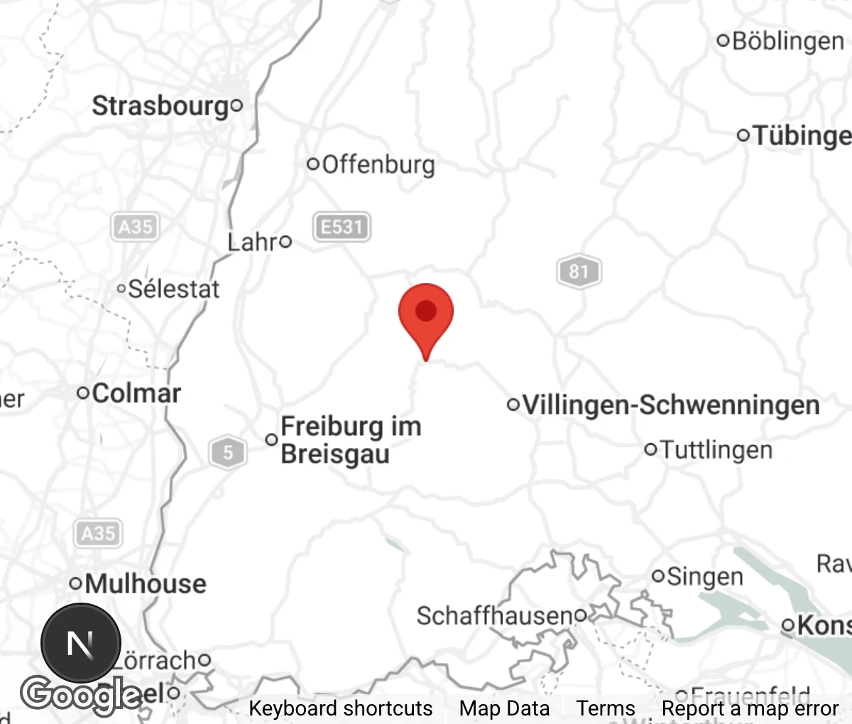 Map showing location of Tierauffangstation in der Retsche