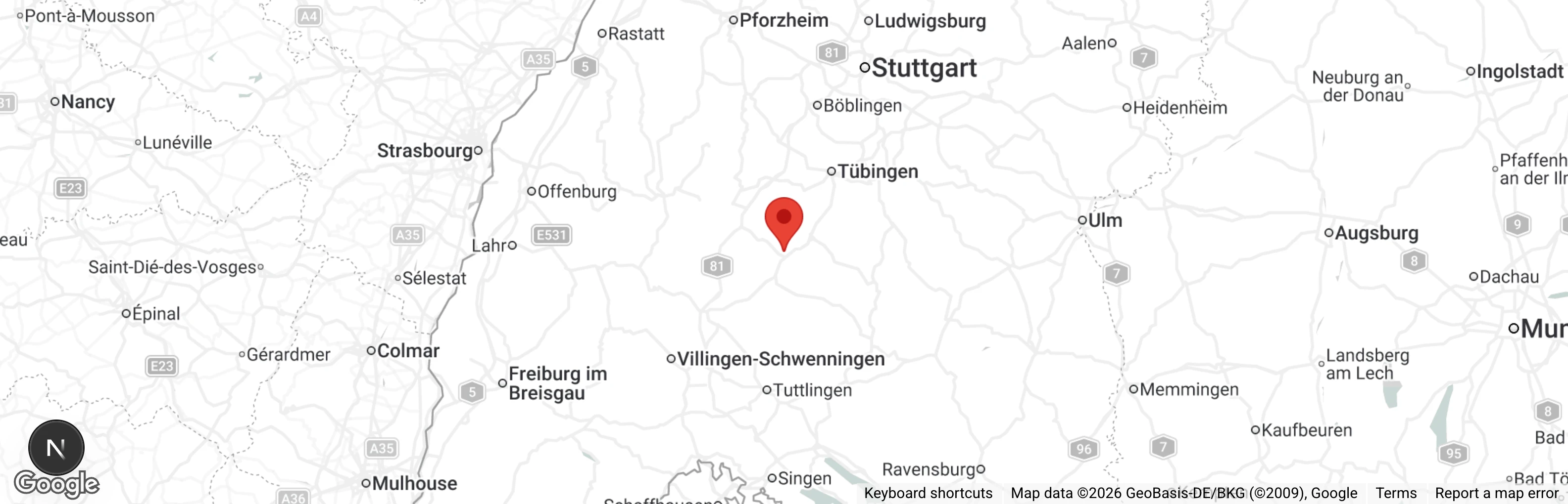 Map showing location of Tierschutzgruppe Bodelshausen- Hechingen u.U.e.V.
