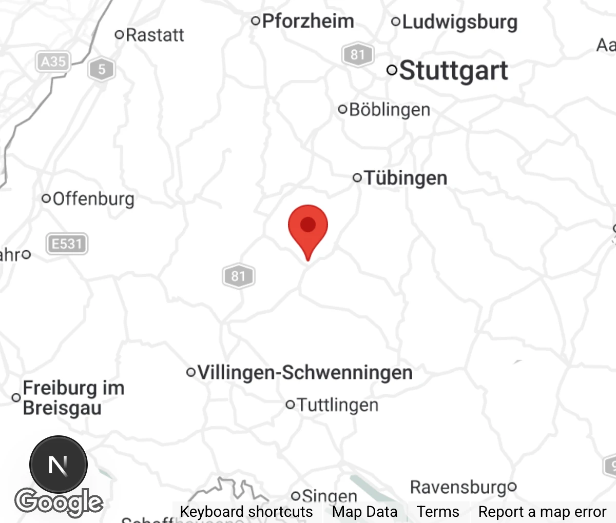 Map showing location of Tierschutzgruppe Bodelshausen- Hechingen u.U.e.V.