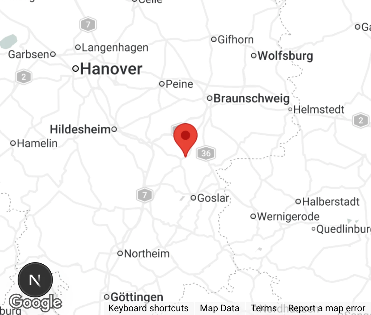 Map showing location of Tierheim Salzgitter