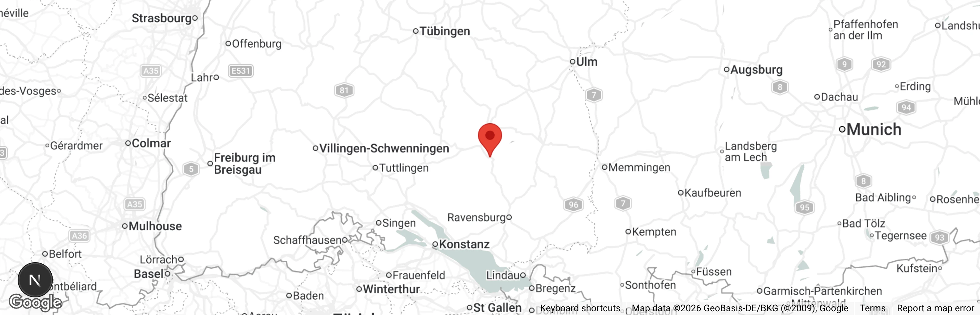 Map showing location of Tierauffangstation 'Tiernestle'