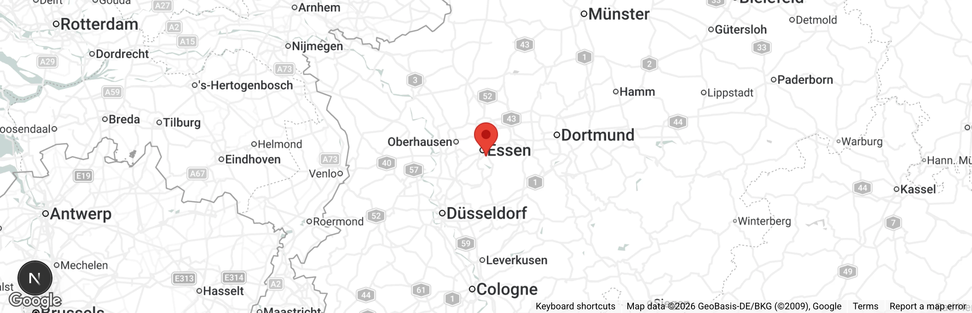 Map showing location of Katzenschutzbund e.V. Essen
