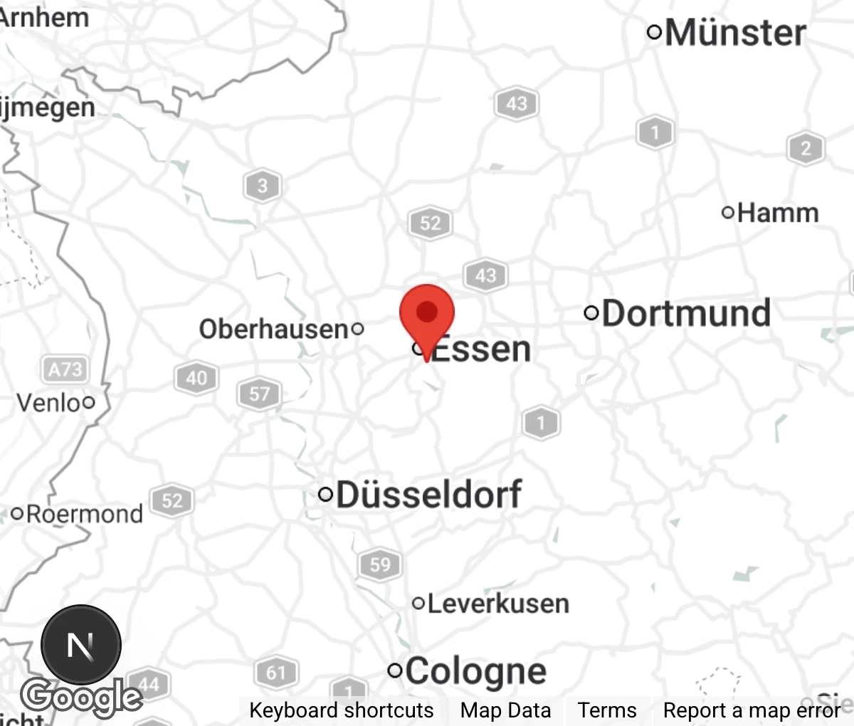 Map showing location of Katzenschutzbund e.V. Essen