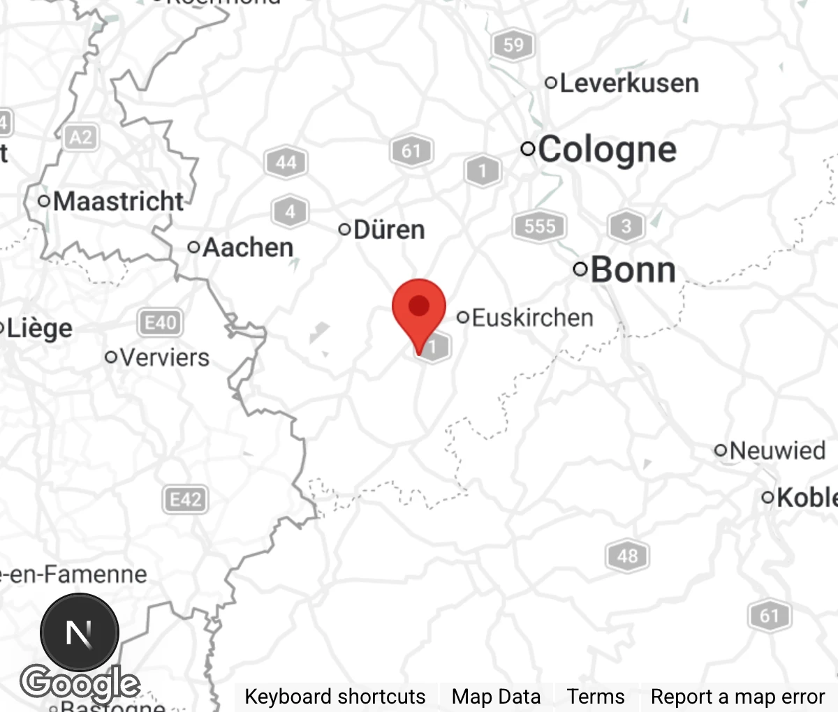 Map showing location of Tierheim Mechernich - Burgfey