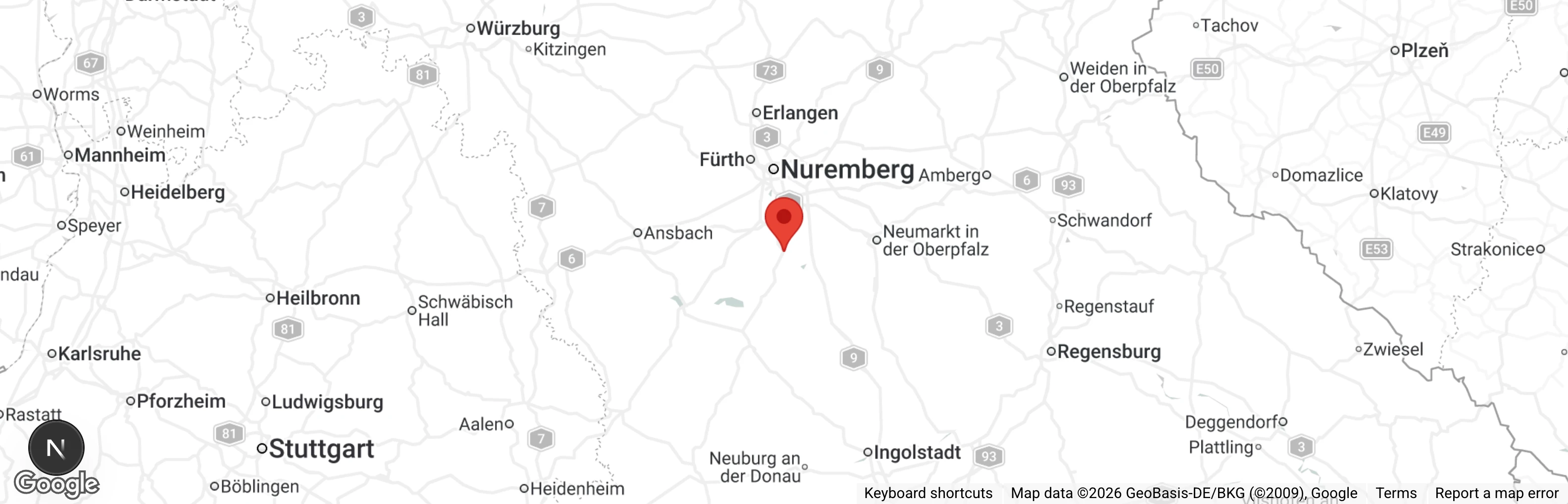 Map showing location of Tierheim Roth