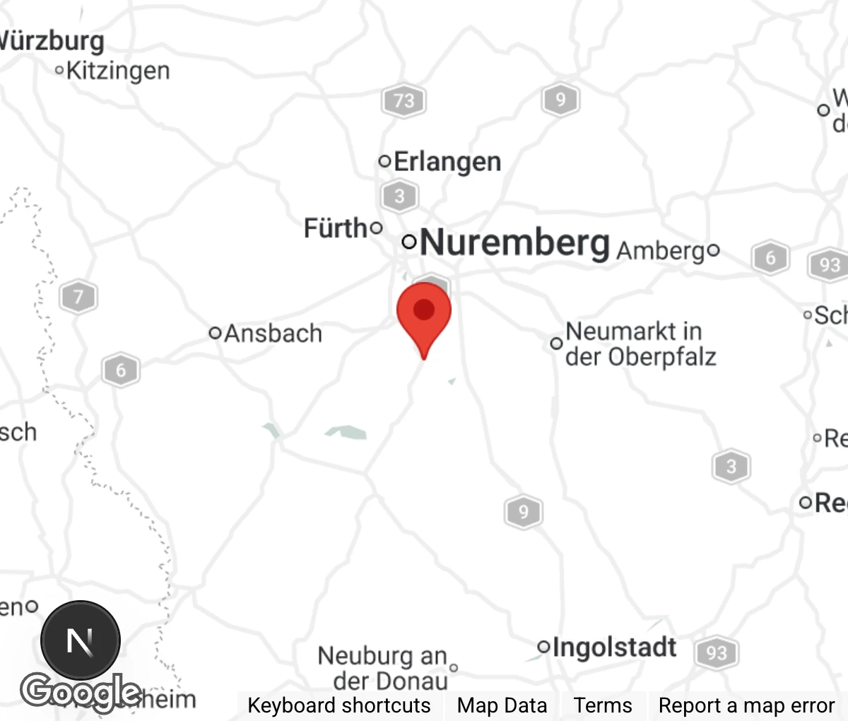 Map showing location of Tierheim Roth