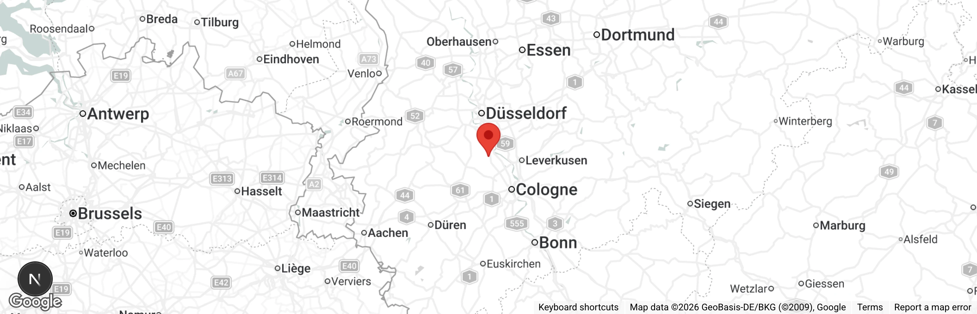 Map showing location of Tierheim Dormagen