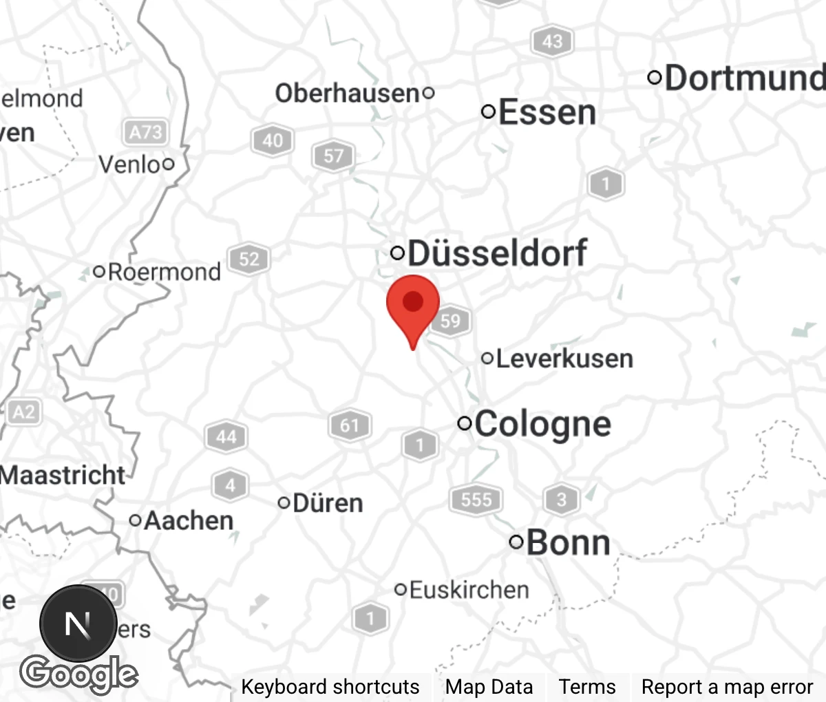 Map showing location of Tierheim Dormagen