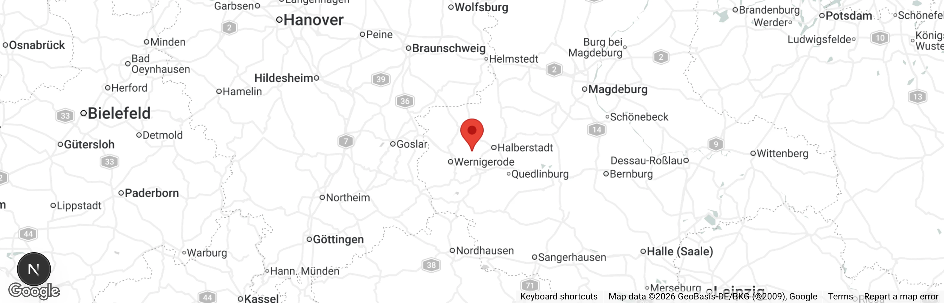 Map showing location of Tierheim Derenburg