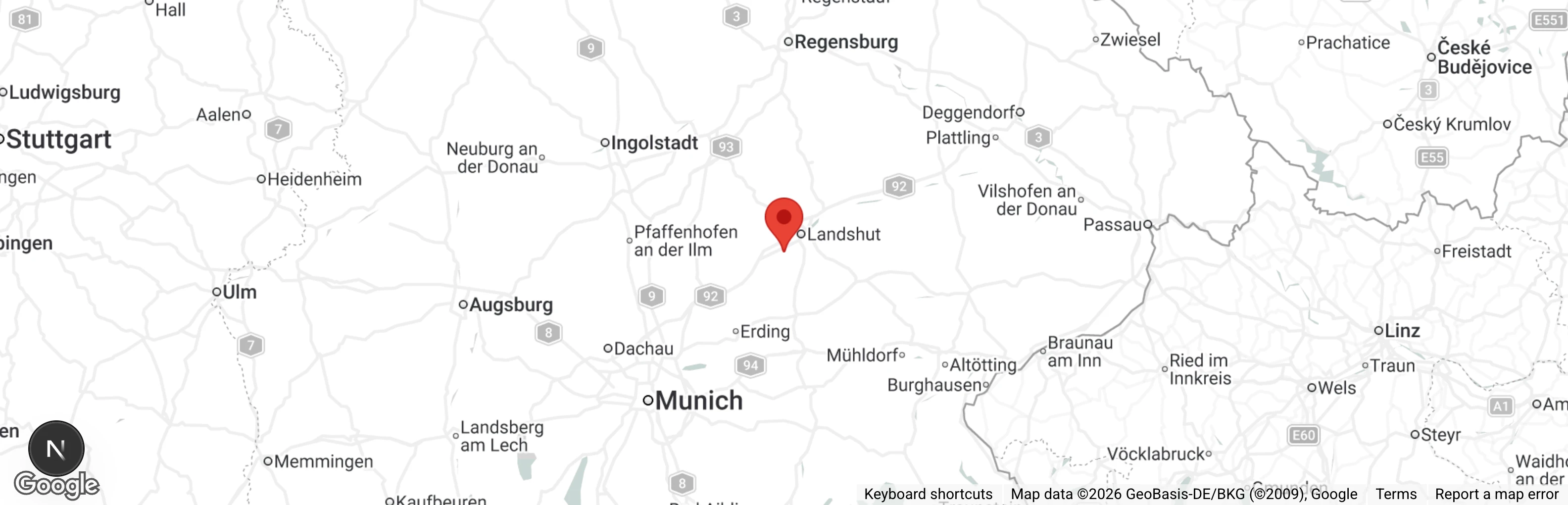 Map showing location of Tierheim Heinzelwinkl