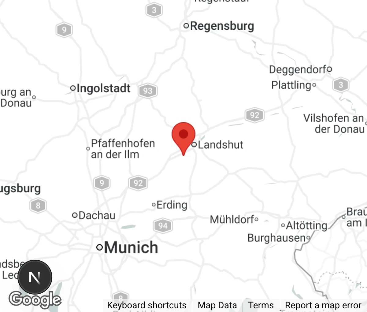 Map showing location of Tierheim Heinzelwinkl