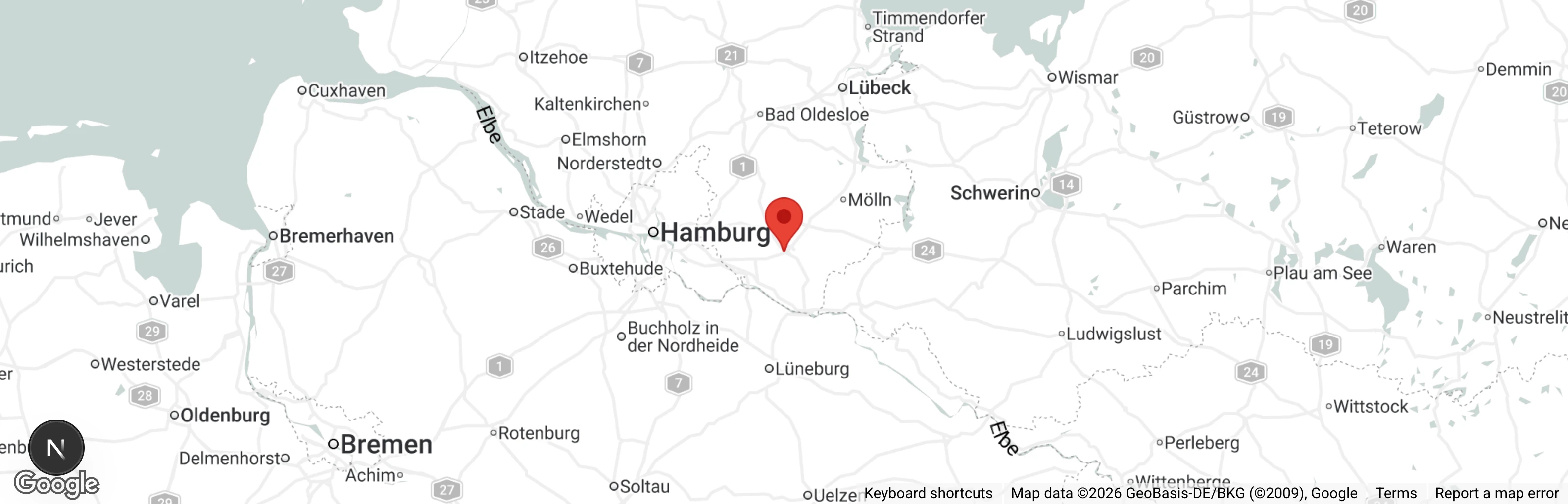 Map showing location of Tierheim Schwarzenbek
