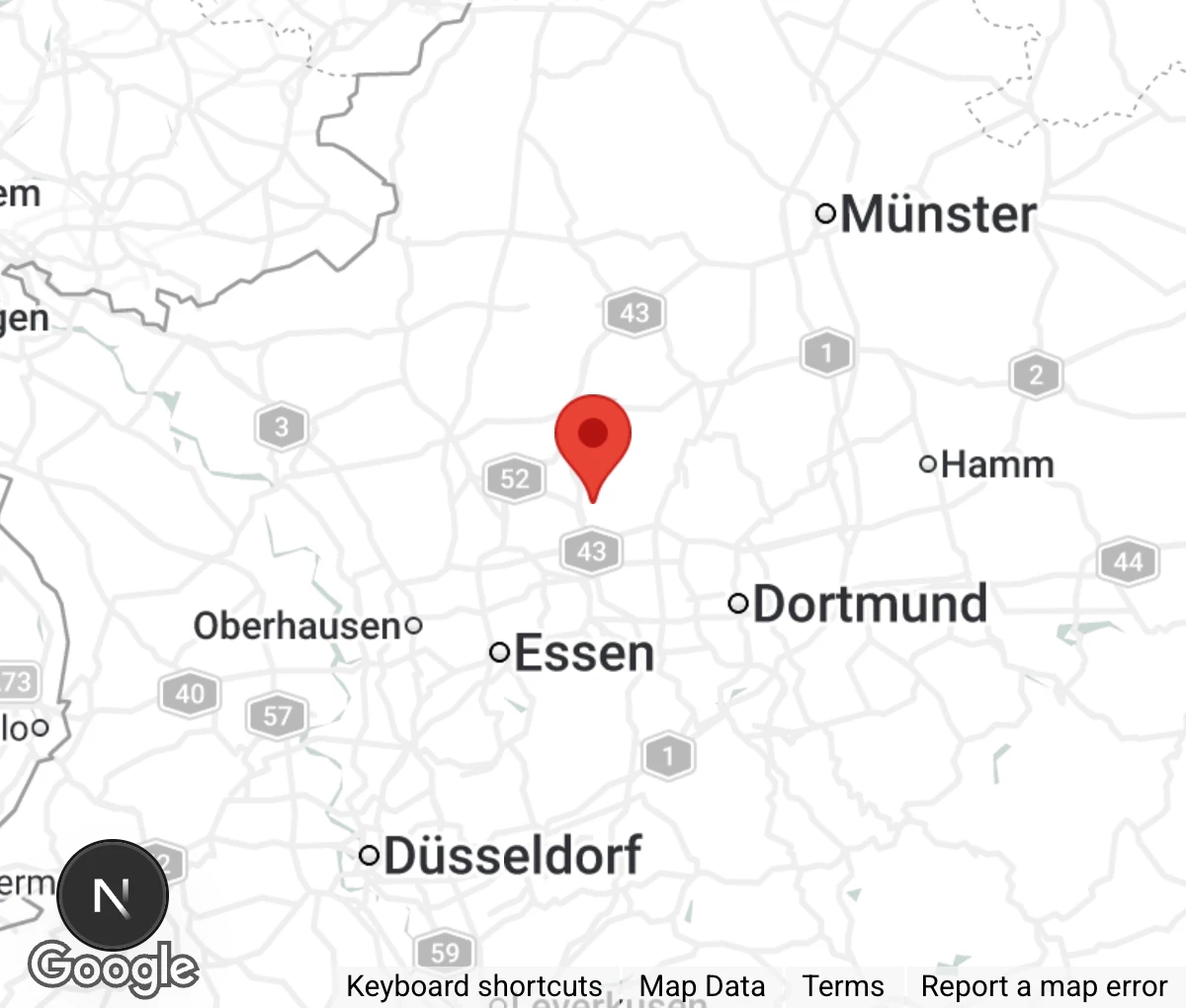 Map showing location of Aktiver Tierschutz e.V. Recklinghausen