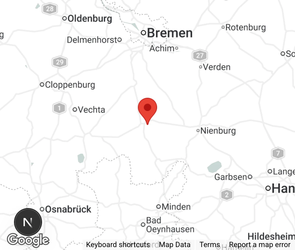 Map showing location of Tierheim Lindern/Sulingen