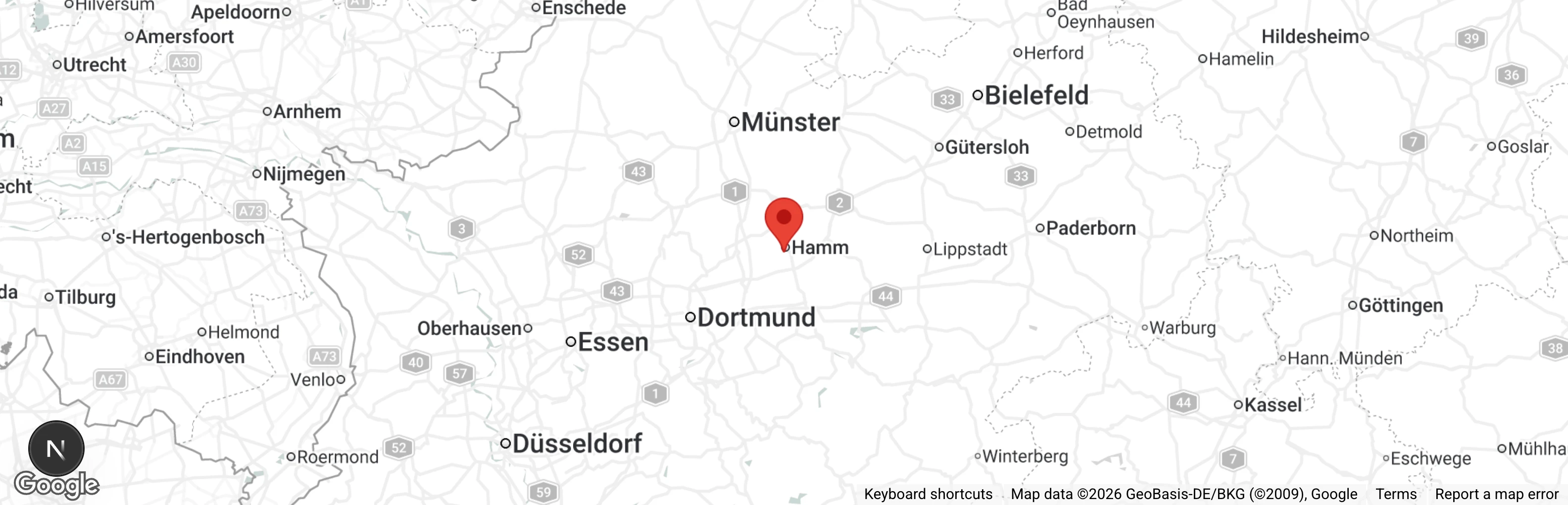 Map showing location of Tierheim Hamm