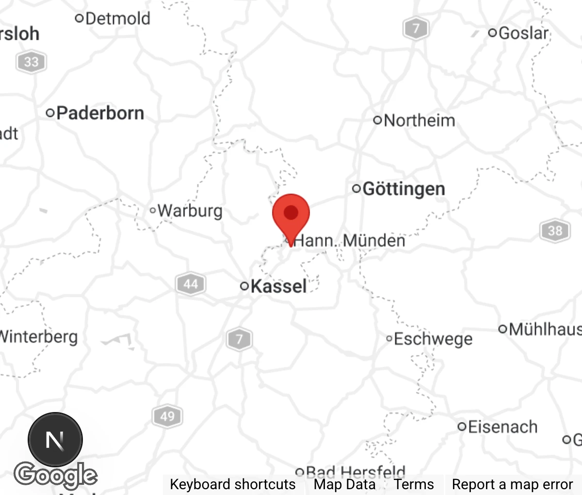 Map showing location of Tierschutzverein Hann. Münden e.V.