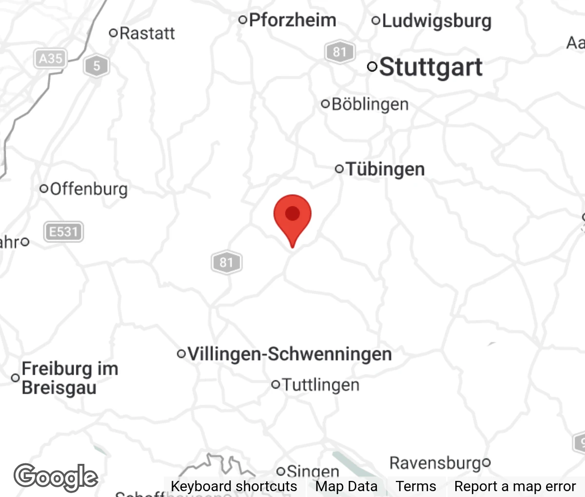 Map showing location of Tierschutzgruppe-Bodelshausen-Hechingen und Umgebung e. V.