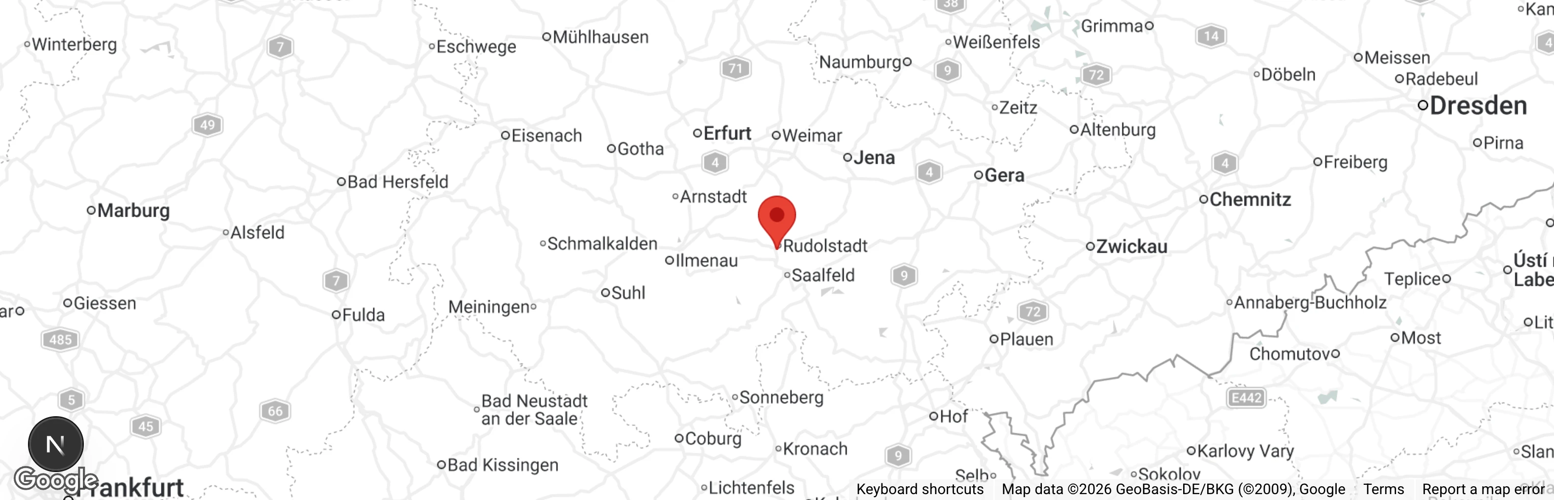 Map showing location of Tierschutzverein Rudolstadt u. U. e.V.