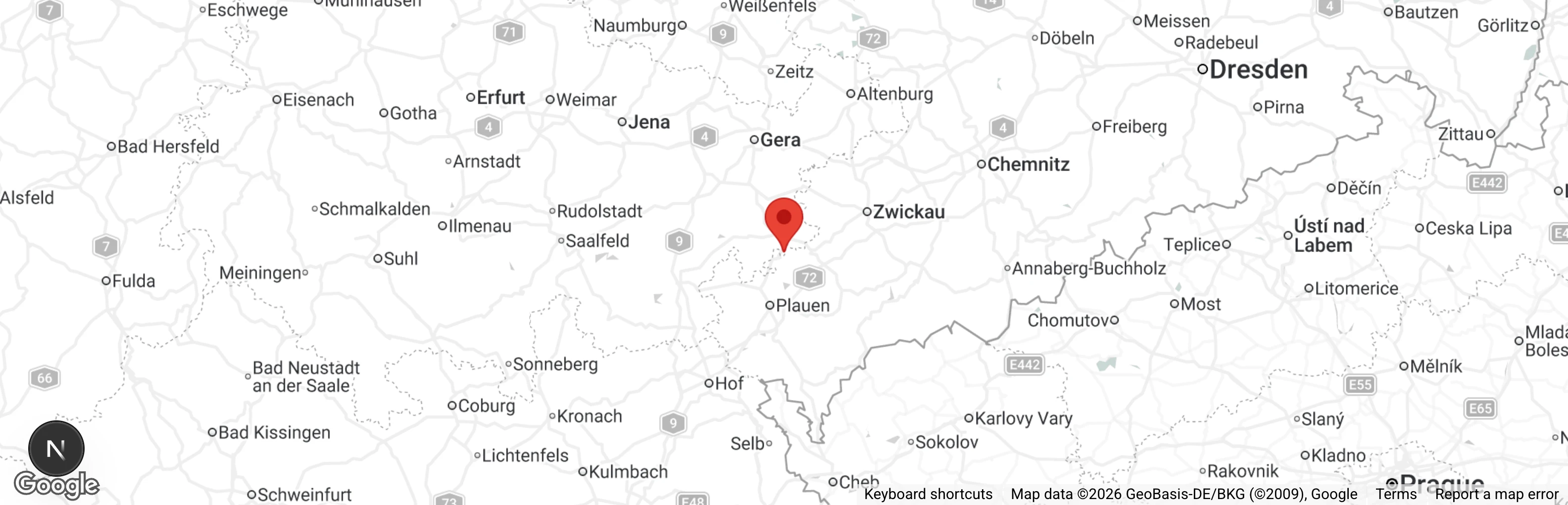 Map showing location of Tierheim Ostthüringen