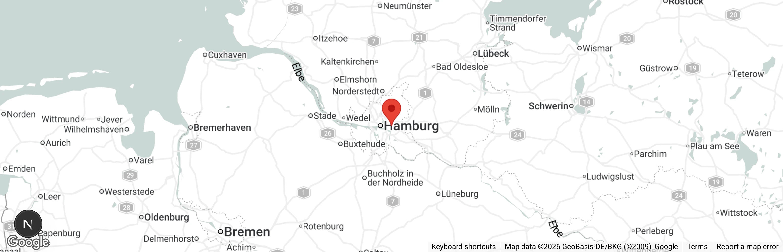 Map showing location of Hamburger Tierschutzverein von 1841 e.V.