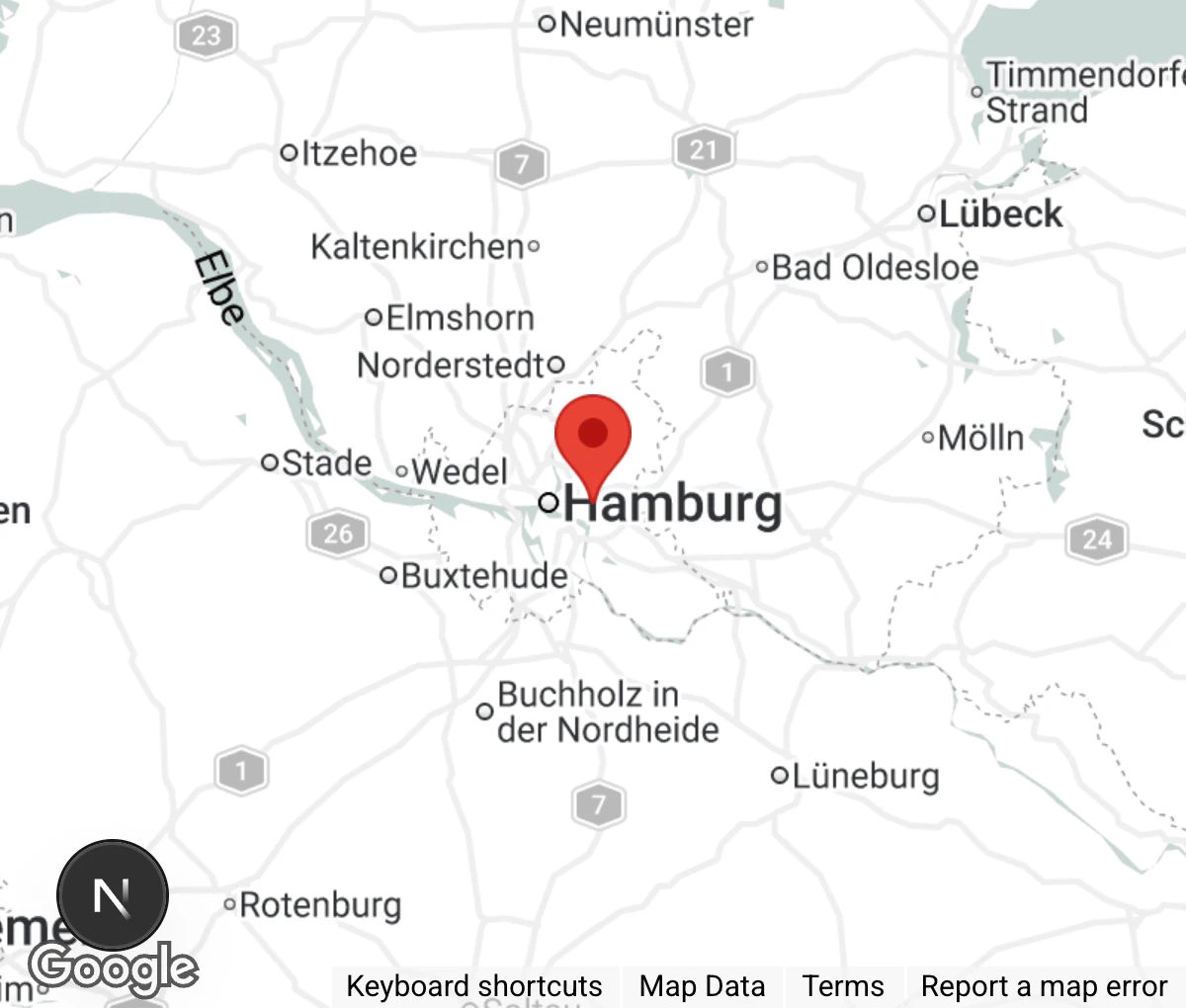 Map showing location of Hamburger Tierschutzverein von 1841 e.V.