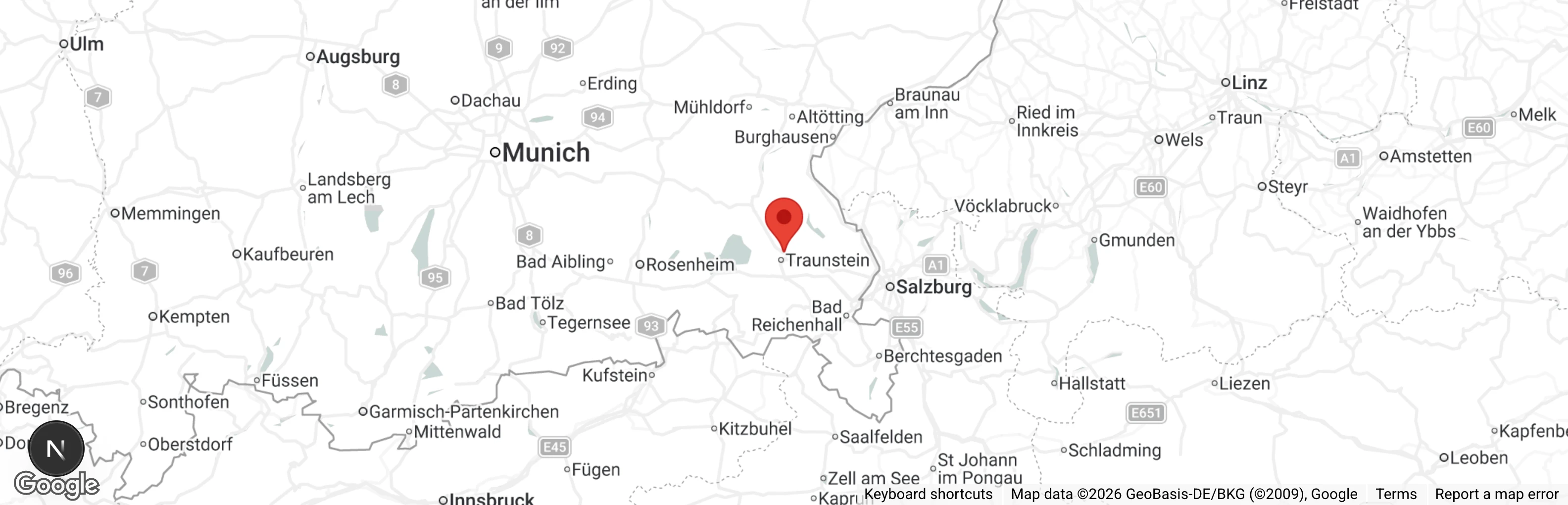 Map showing location of Tierheim Traunstein-Trenkmoos