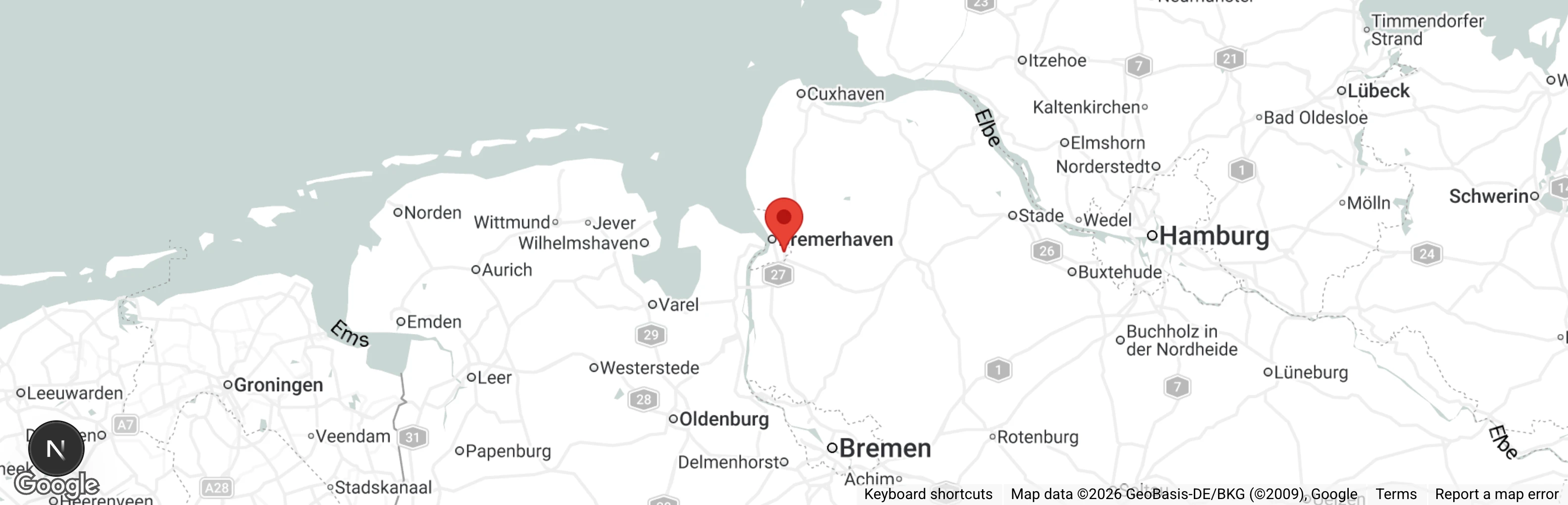 Map showing location of Der Tierschutz Bremerhaven e.V.