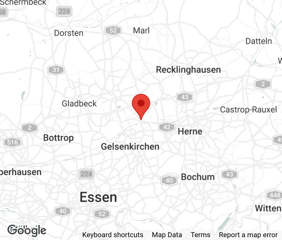 Map showing location of Tierheim Gelsenkirchen