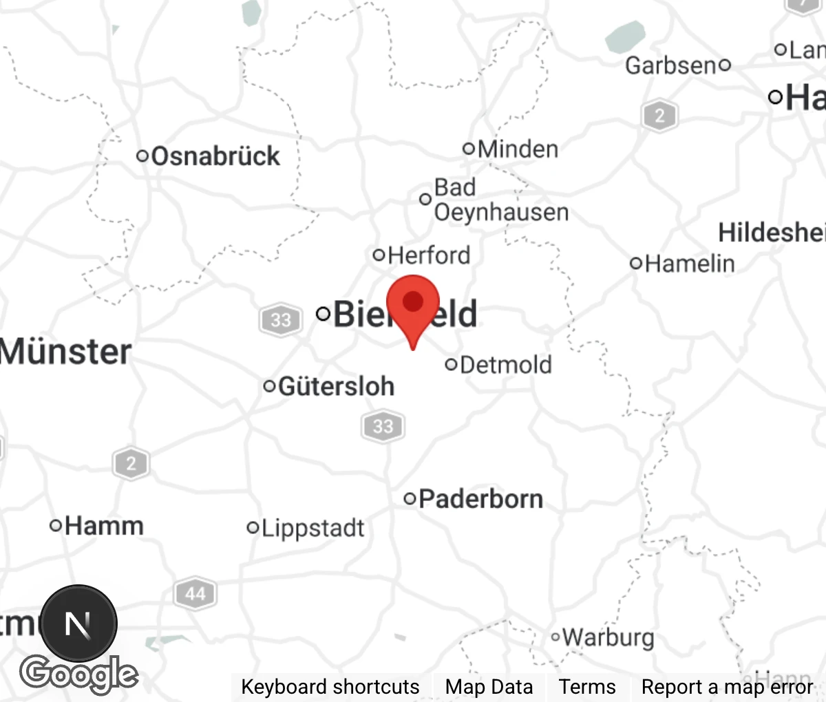 Map showing location of Tierhilfe Lippe u.U. e.V.