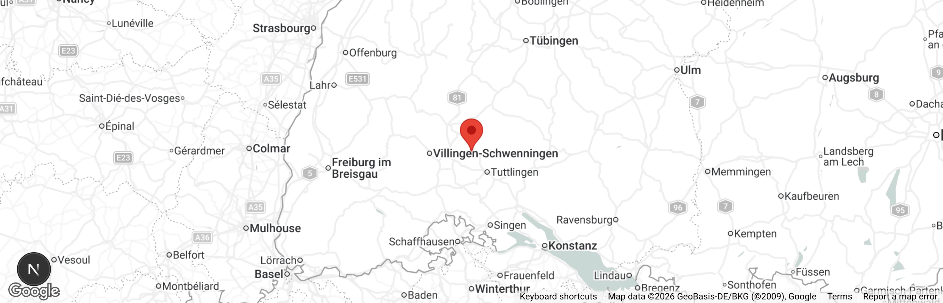 Map showing location of Tierschutzverein Menschen für Tiere e.V. Spaichingen
