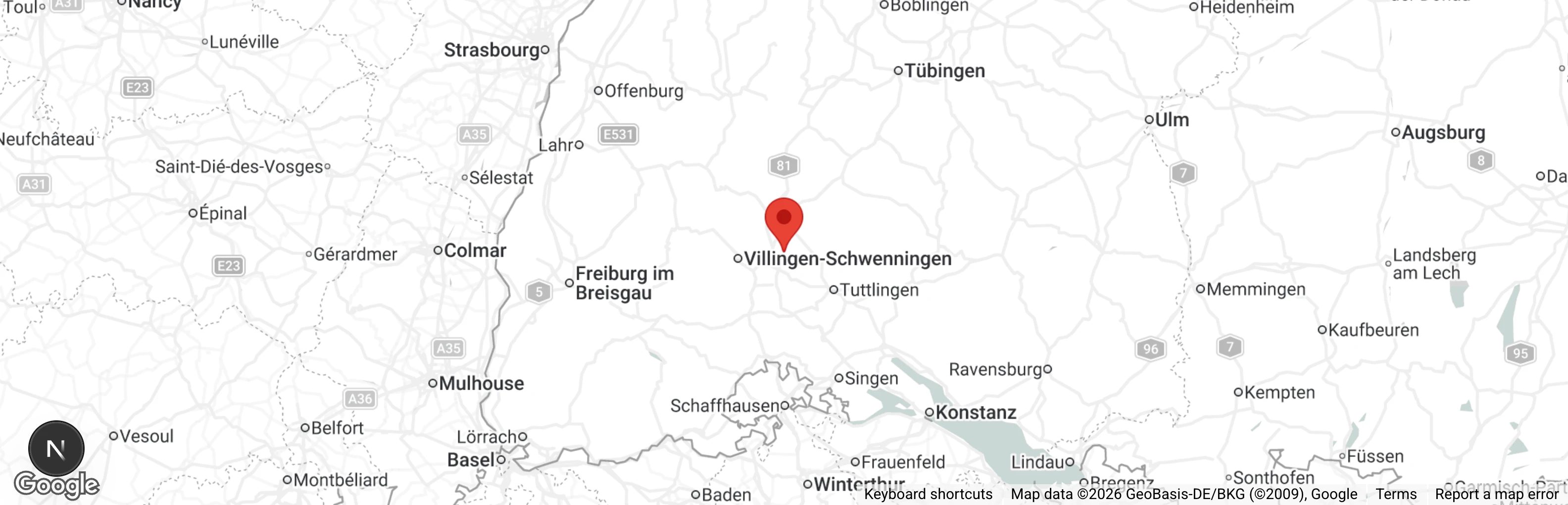 Map showing location of Tierschutzverein Trossingen u.U. e.V.