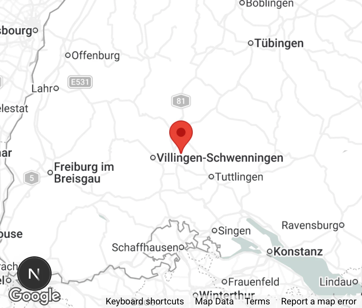 Map showing location of Tierschutzverein Trossingen u.U. e.V.