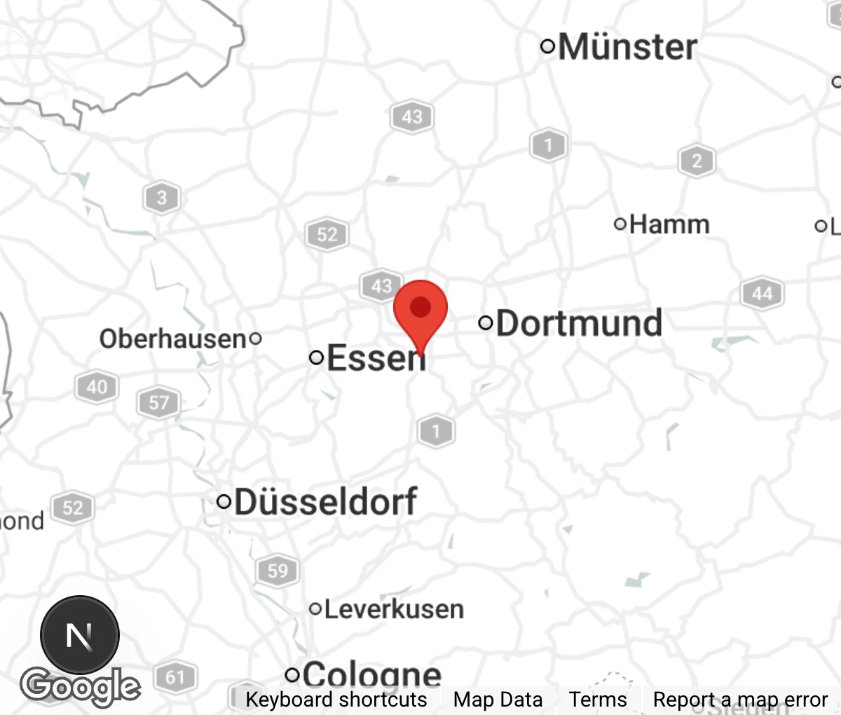 Map showing location of Tierheim Bochum