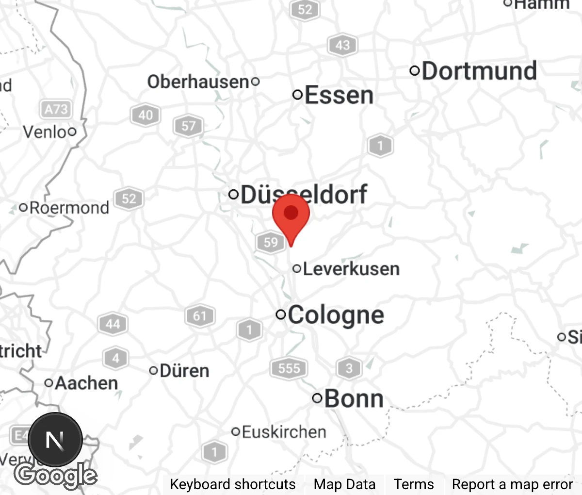 Map showing location of Tierhilfe Leichlingen e.V. 'Wir für's Tier'