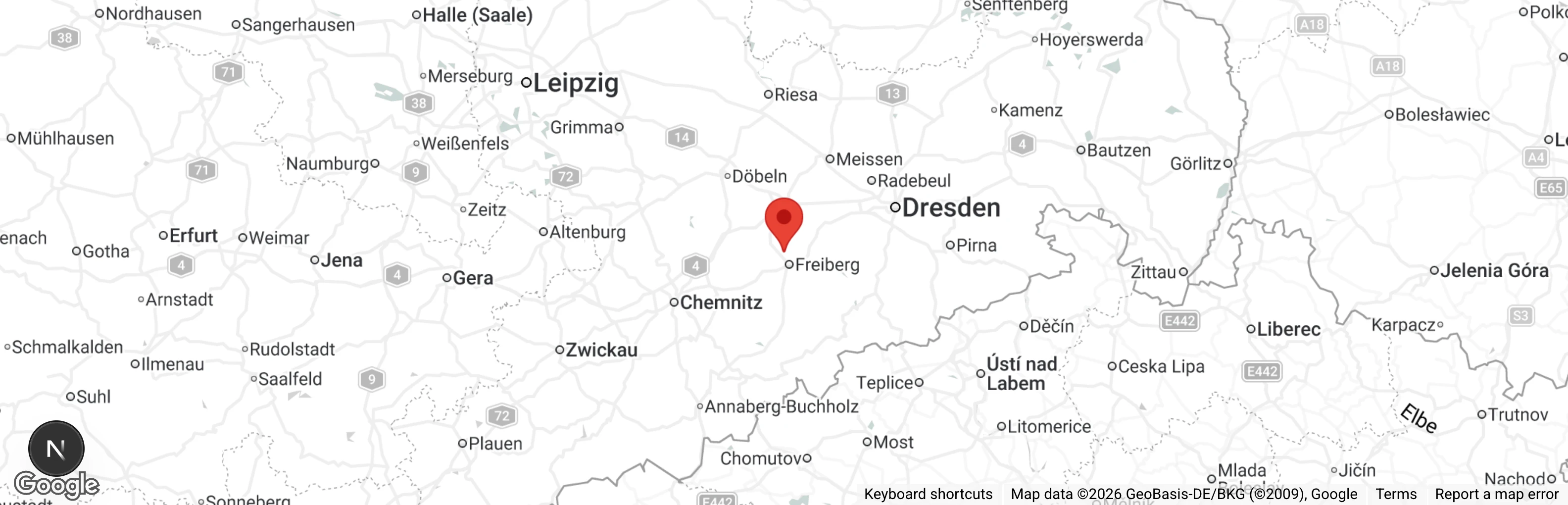 Map showing location of Tierheim "Albert Schweitzer" Freiberg