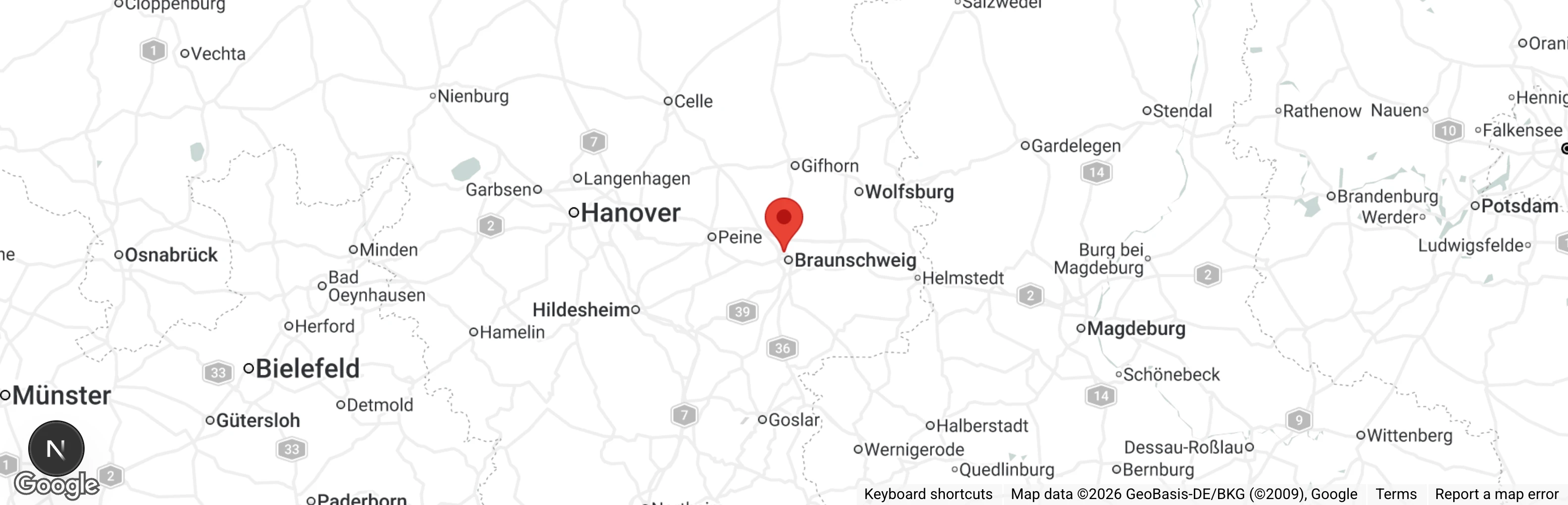 Map showing location of Tierheim Braunschweig