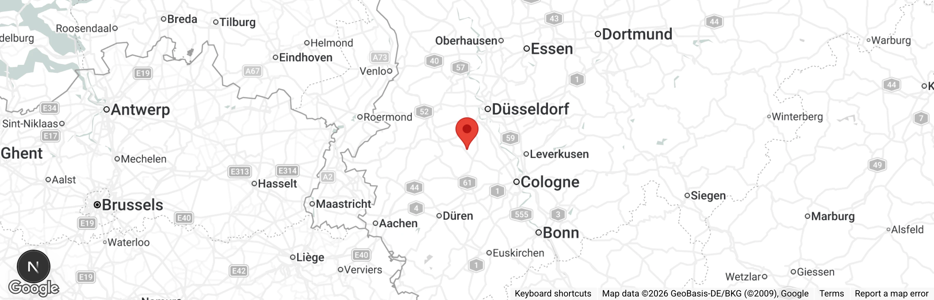 Map showing location of Tierheim Oekoven/Neuss