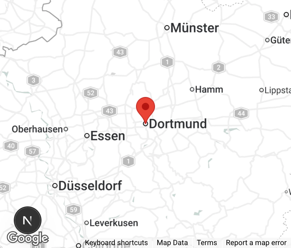 Map showing location of Tierschutzverein Groß-Dortmund e.V.