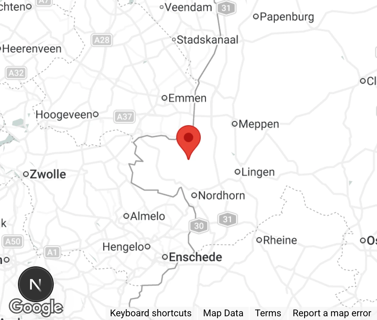 Map showing location of Tierheim Osterwald