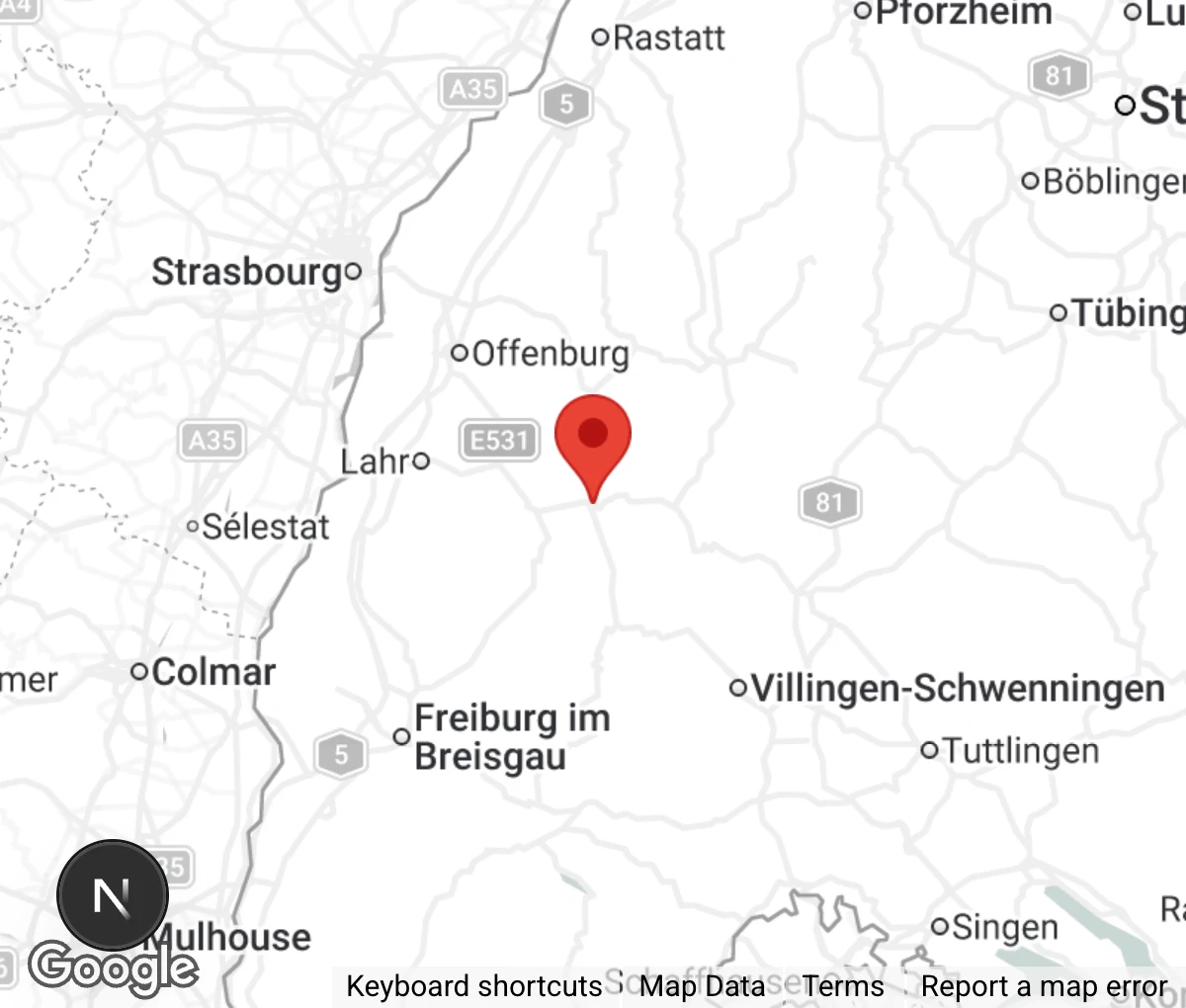 Map showing location of Tierschutzverein Kinzigtal e.V.