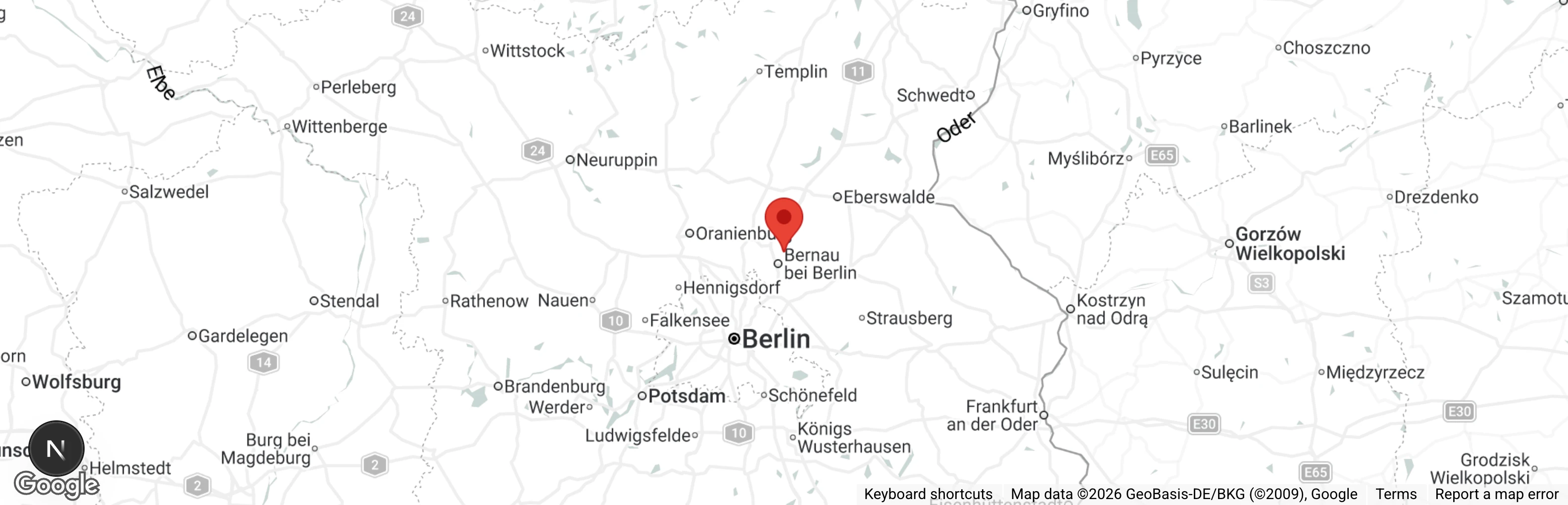 Map showing location of Tierheim Ladeburg