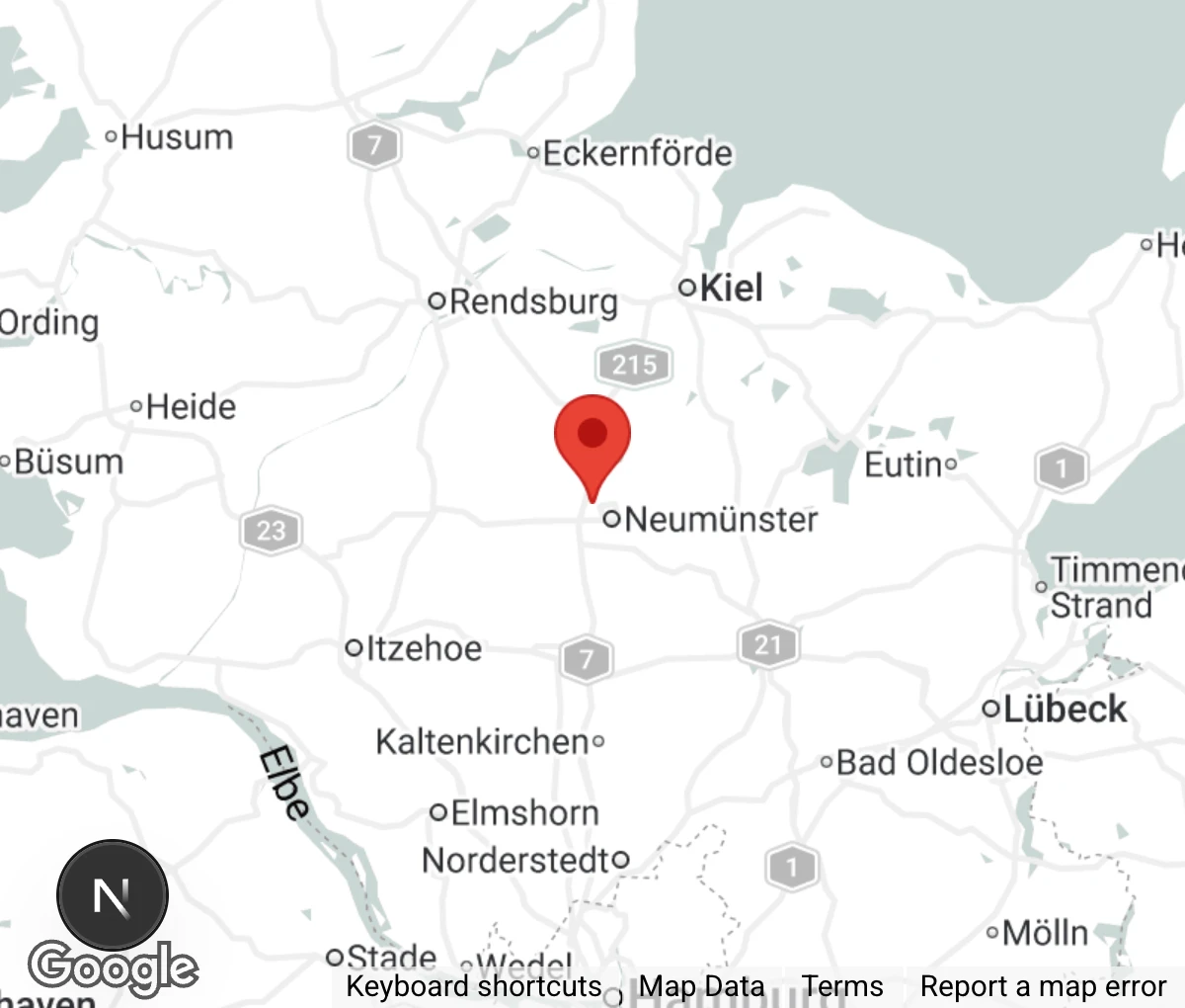 Map showing location of Tierheim Neumünster