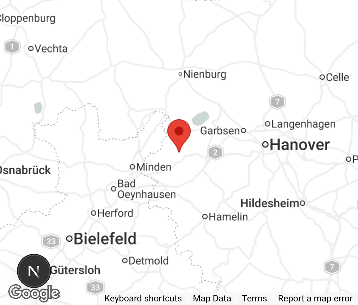 Map showing location of Tierheim Stadthagen