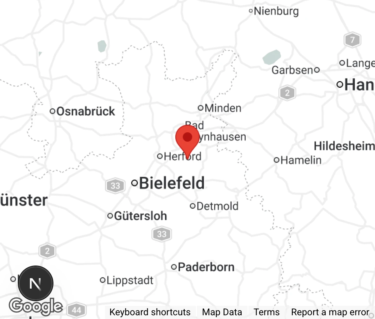 Map showing location of Tierheim Eichenhof