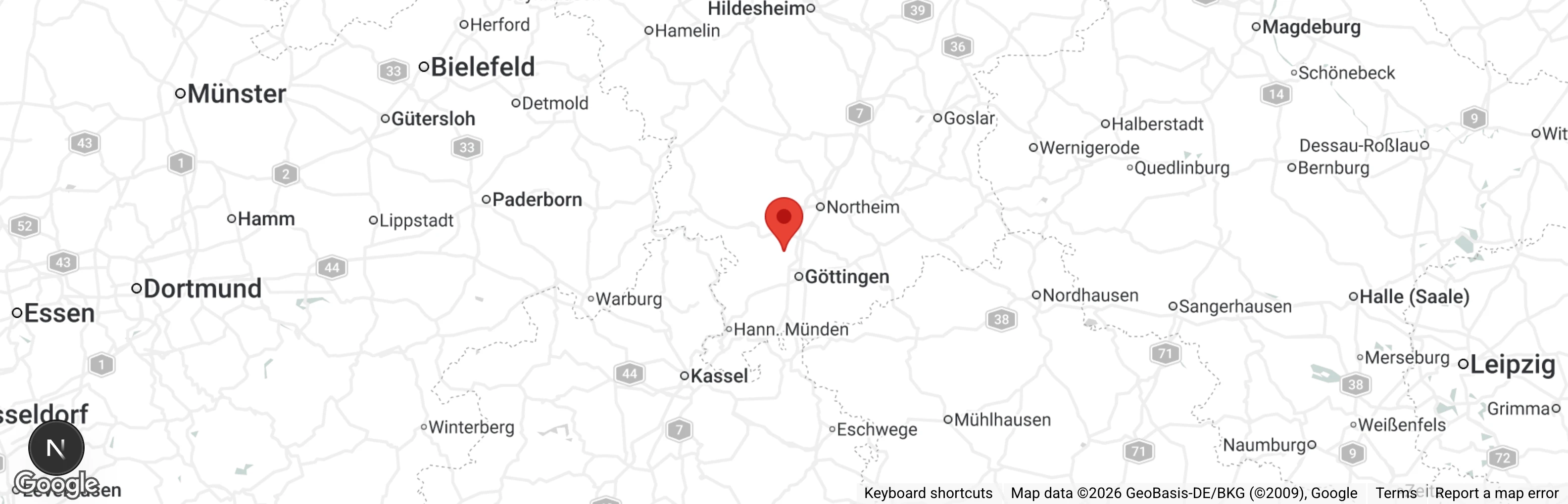 Map showing location of Aktiv für Hunde in Not e.V.