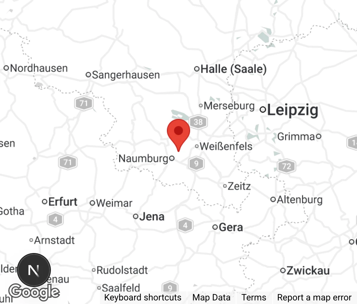 Map showing location of Tierheim Naumburg-Eulau