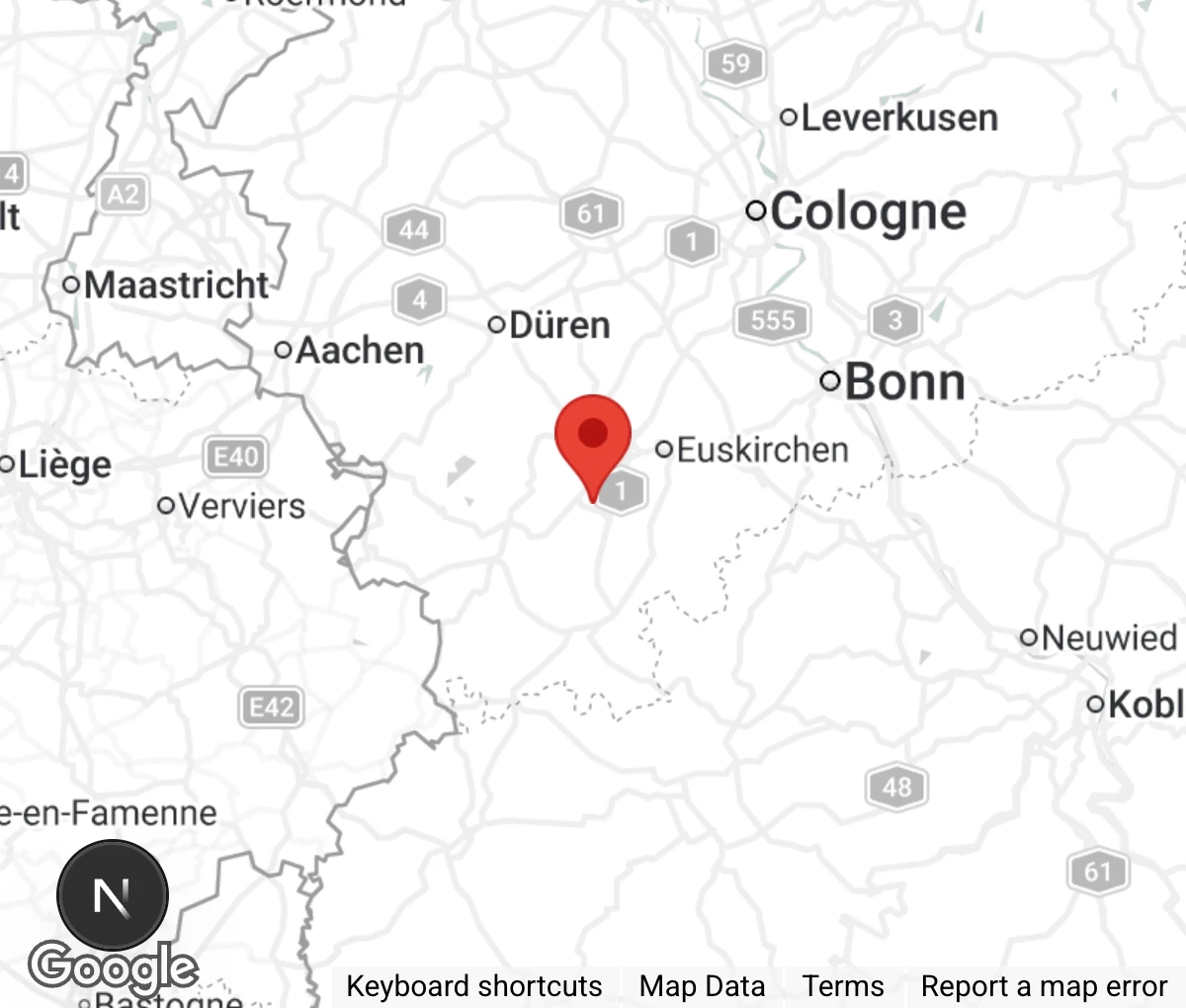 Map showing location of Tierschutzverein Mechernich e.V.